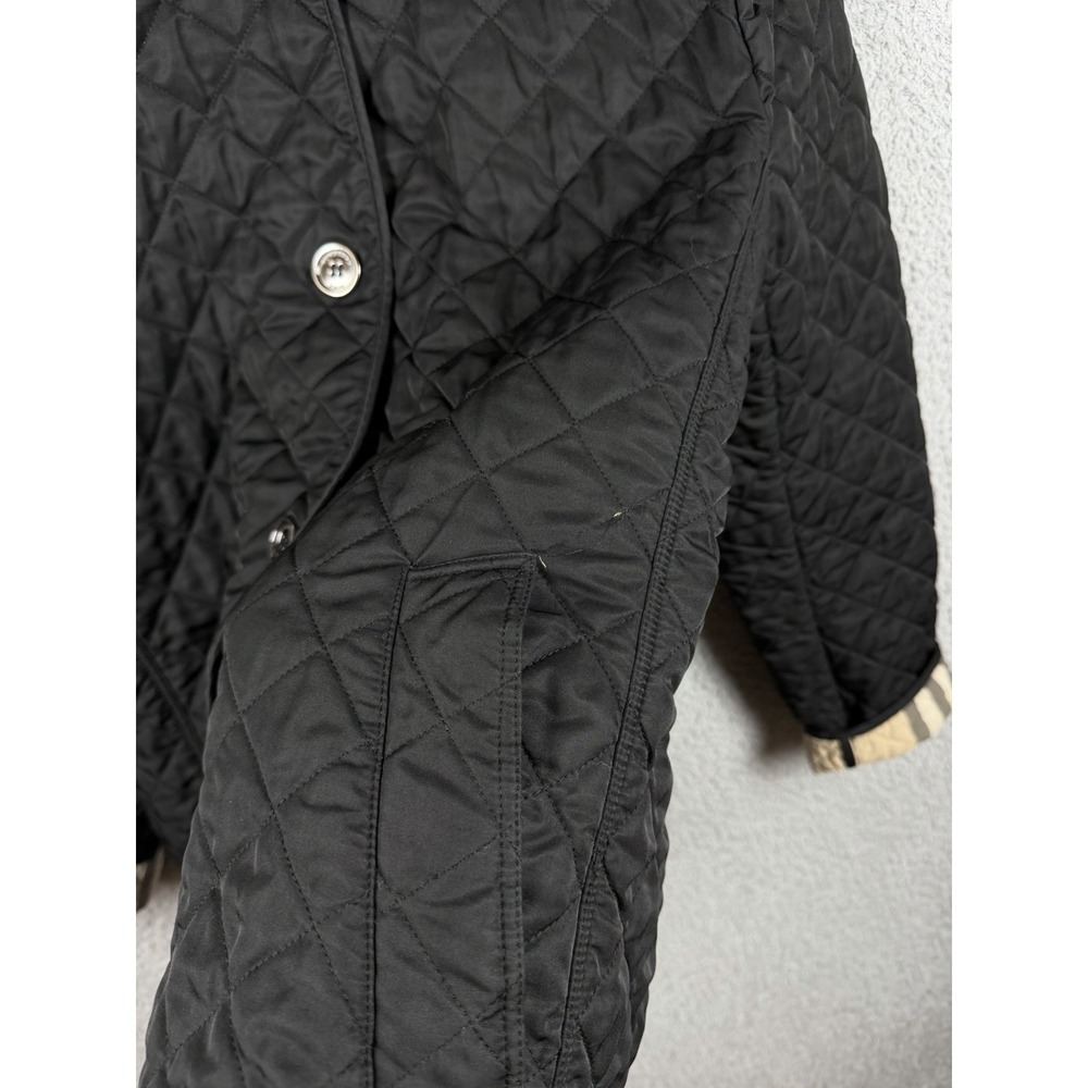 Burberry Brit Women's Black Quilted Nova Check Lined Jacket Women's Sz XL - Picture 4 of 15